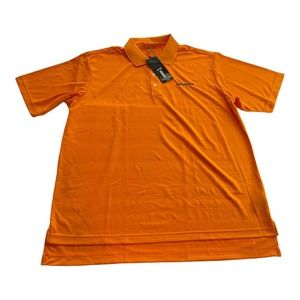Adidas Golf Mens Skanska Short Sleeve Orange Golf Polo Shirt Size Large
